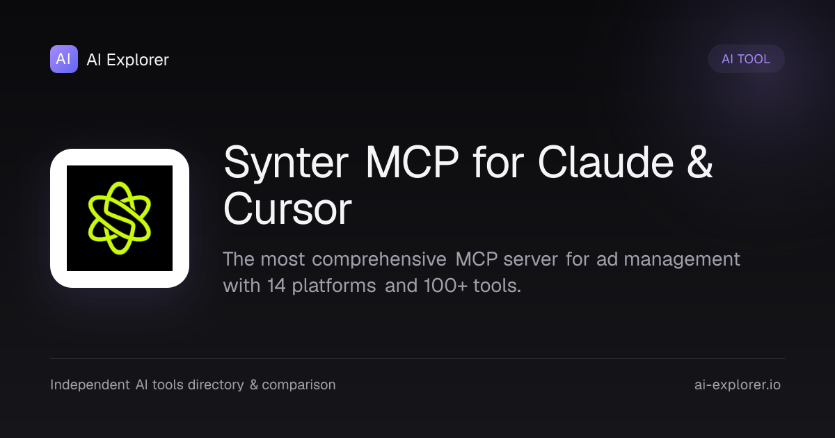 Synter MCP for Claude & Cursor - Reviews, Pricing and Alternatives | AI ...