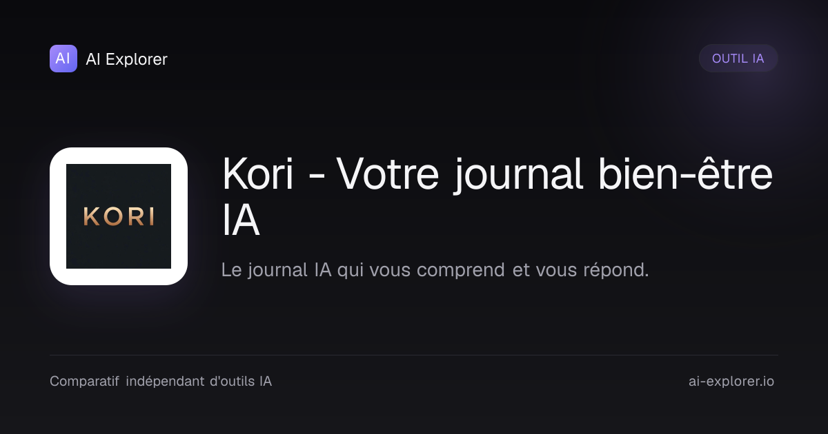 Kori - Votre journal bien-être IA - Avis, Prix et Alternatives